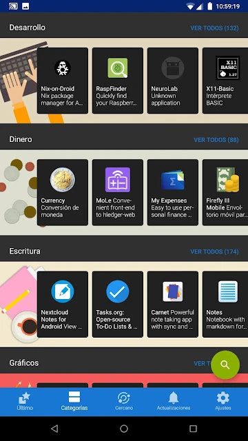 Aplicaciones en F-Droid