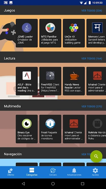 Explorando aplicaciones en F-Droid
