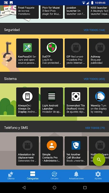 F-Droid en dispositivo móvil