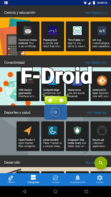Interfaz de F-Droid