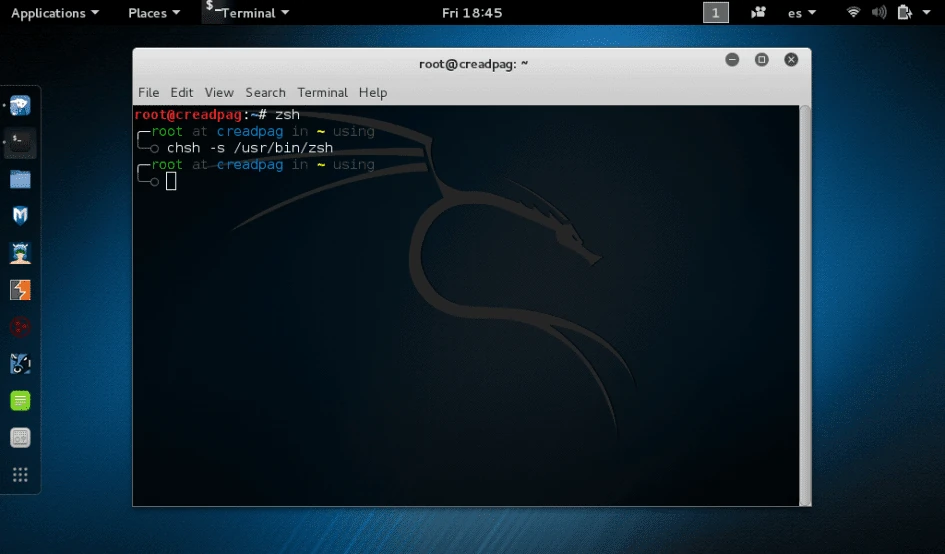 Terminal NetHunter de Kali Linux