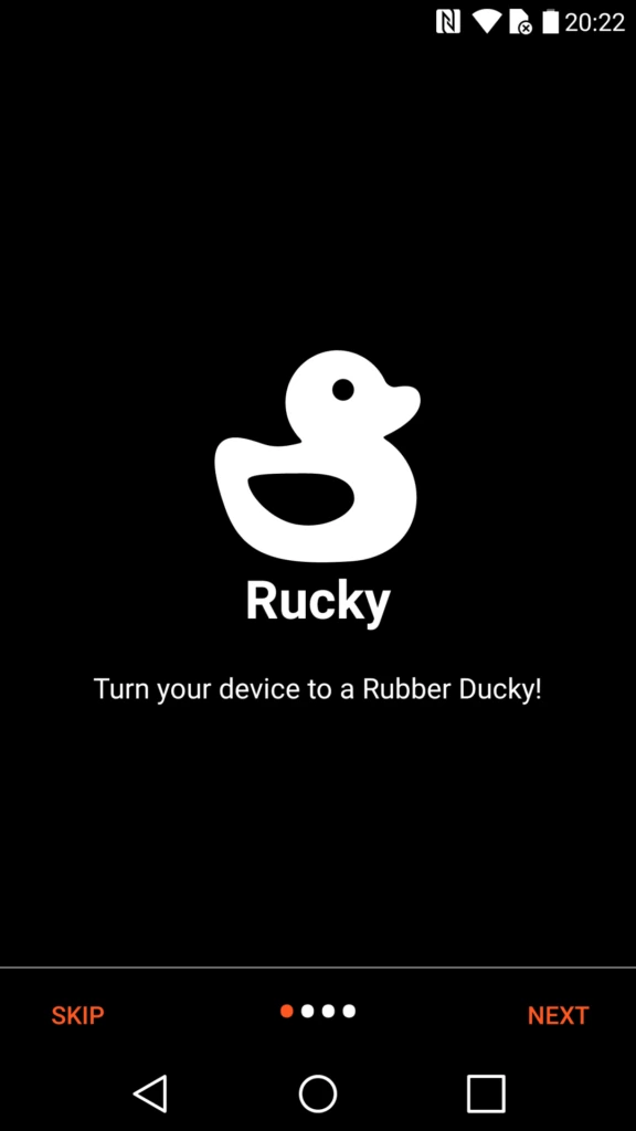 Interfaz de Rubber Ducky en Rucky