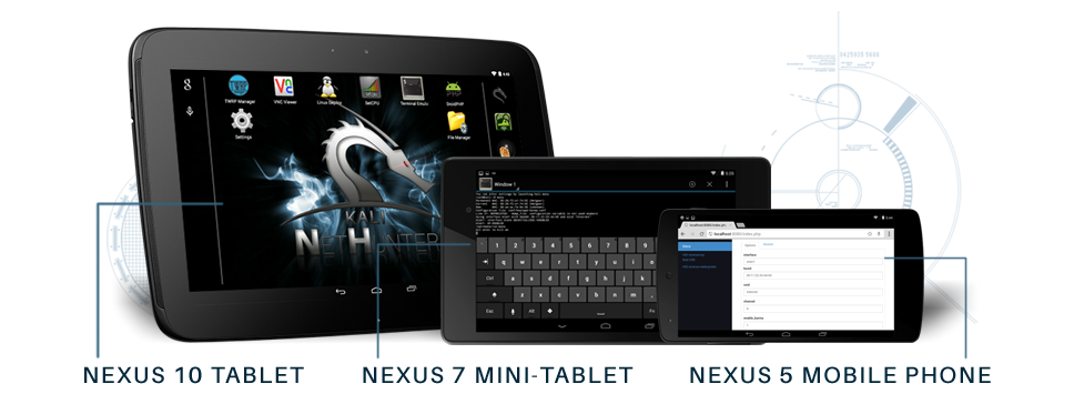 NetHunter kali linux en tres tabletas