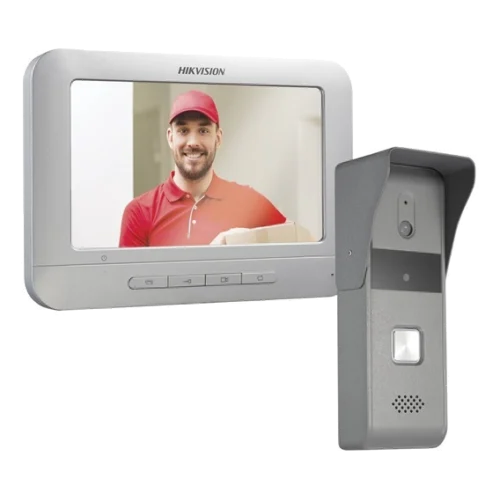 Kit de Videoportero analógico Hikvision DS-KIS203-T con pantalla LCD a color de 7'' y Frente de calle para exterior IP65  Garantía de 2 años