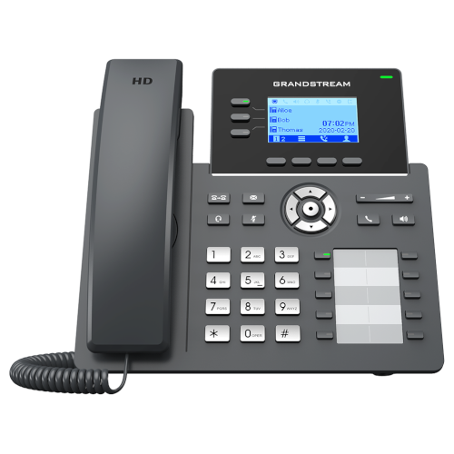 Telefono IP Grandstream 2 Puertos Red Gigabit Pantalla LCD 10 Configurables Garantía de 1 año