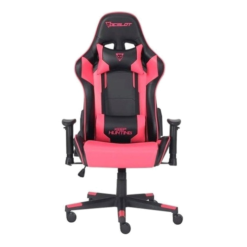Silla Gamer Ocelot Color Magenta Con Negro Descansa Brazos Ajustables Reclinable 90-155 Grados Garantía de 1 año