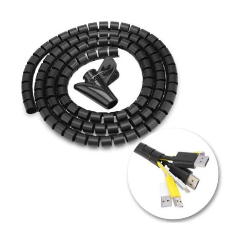 Organizador de Cables Brobotix 1.5 Mts en espiral Color negro Garantía de 1 año