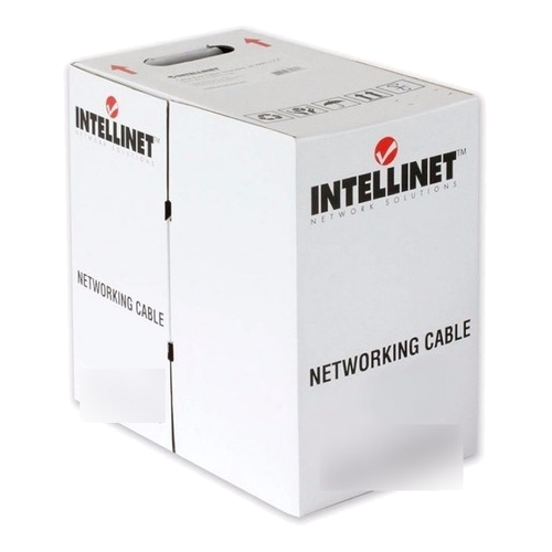 Bobina de cable UTP Intellinet para Red CAT5E CCA 305 Metros Solida Color Gris Garantía de 99 años