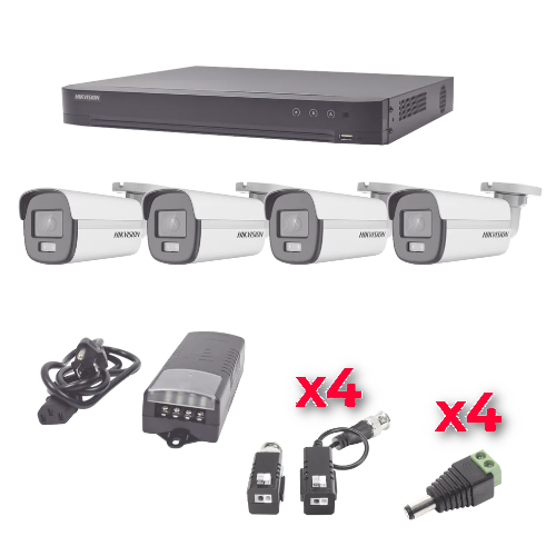 Kit TurboHD 1080p KH1080P4BC Hikvision DVR 4 Cámaras Exterior ColorVu Garantía de 2 años