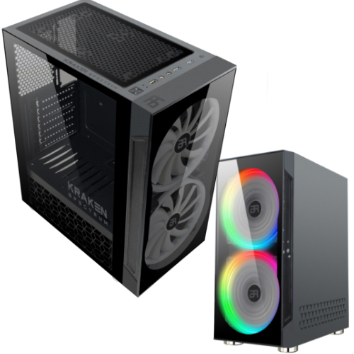 Gabinete Gamer Kraken GM980 Media Torre Balam Rush ATX M-ATX M-ITX USB3.0 y 2 ventiladores RGB Garantía de 10 años