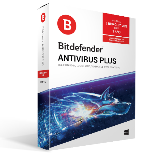 Antivirus Plus Bitdefender para 3 usuarios durante 1 año
