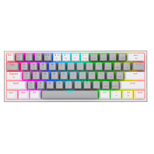 Teclado Mecánico Redragon Fizz Pro Gris y Blanco Garantía de 1 año