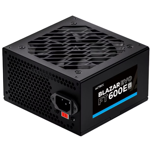 Fuente de poder Acteck Blazar Evo FT600E Factor Atx 600 W 20+4 pines 3 SATA2 molex PCIe 62 y ventilador de 12cm Garantía de 3 años