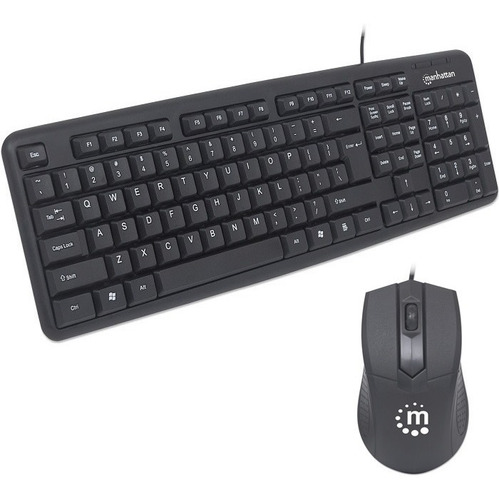 Kit Teclado y Mouse optico Manhattan con diseño ergonómico Garantía de 3 años