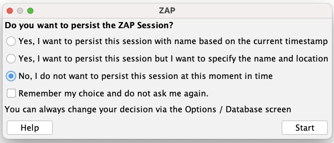 Configuración de sesión en ZAP