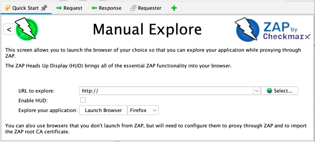 Exploración manual en ZAP